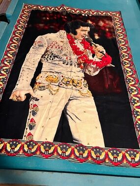 Vintage Elvis Presley tapestry multi color A.T.C ROCK n roll The King 100 cotton